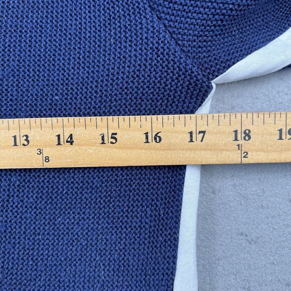 Tivoli Knit Jacket Women’s Small Blue White Asymmetrical Floral Button V Neck - Picture 13 of 16